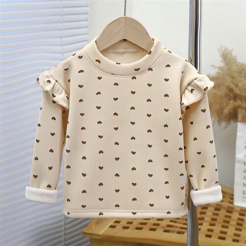 Girls Autumn And Winter Floral Base Shirt Girls Flying Sle