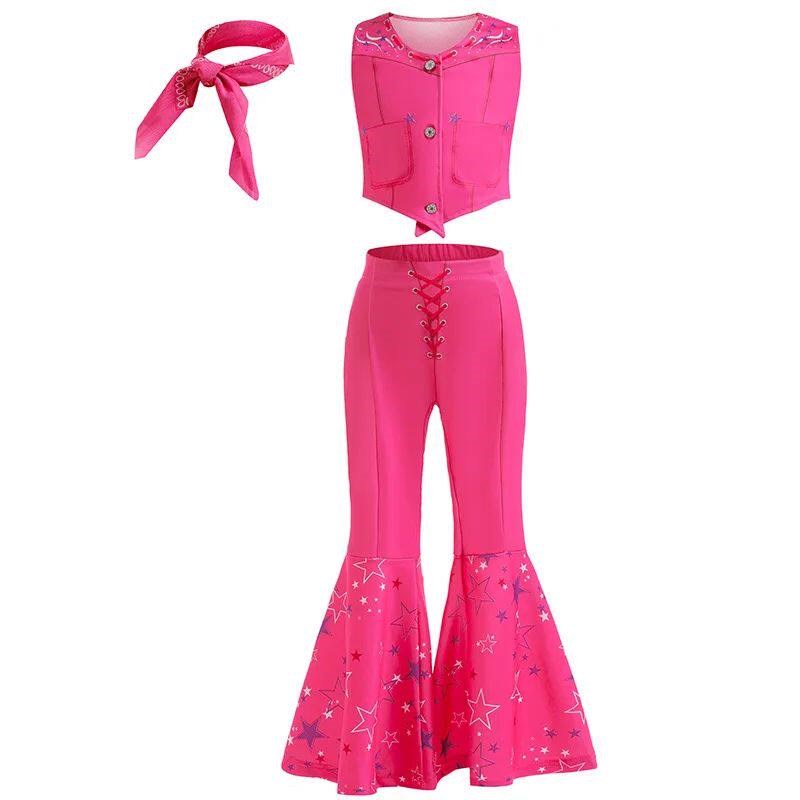 Babi Pink Girl Costume For Girls Barbi Cosplay Costume Pink - 实物图