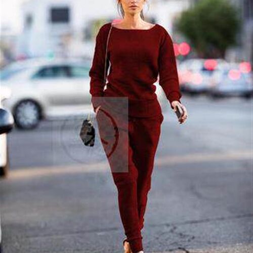 (Autumn and winter leisure round neck pit strip tight middle