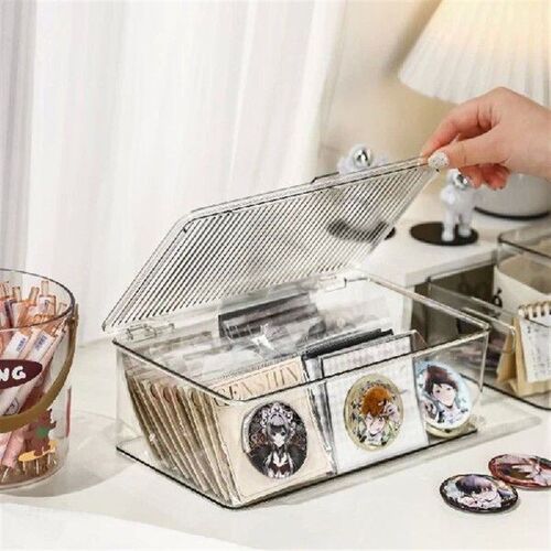 Desktop Storage Box Transparent Desk Stationery Hand