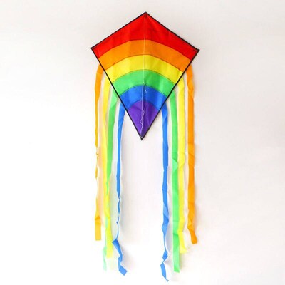 YongJian Colorful Rainbow Kite Long Tail Diamond kite for Be
