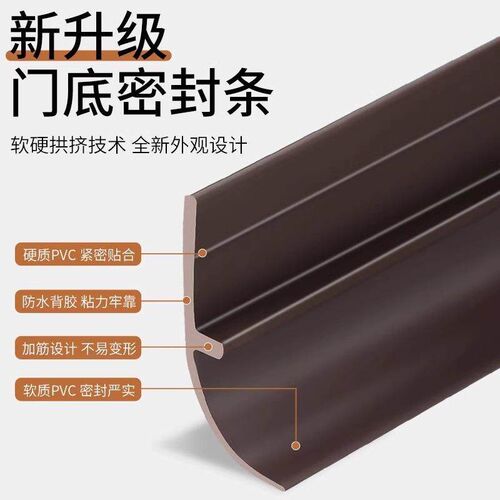 Self-adhesive door seal strip for gaps at the bottom and sid