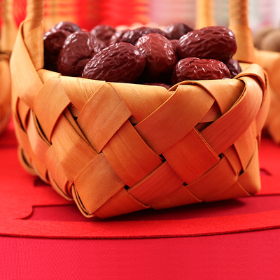 早生贵子篮子摆件婚房干果模具小篮子结婚压床用品婚礼喜糖干果篮