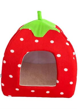 Winter Warm Pet Bed 2in1 Strawberry Bed for Cats Dogs Rabbit