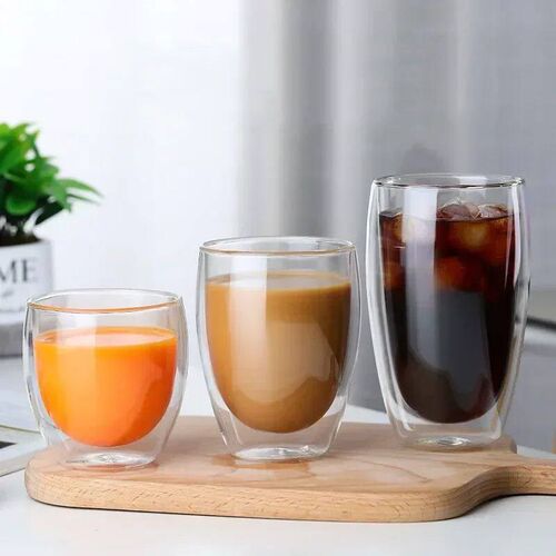 Heat Resistant Double Wall Glass Cup 80-650Ml Beer Milk Coff
