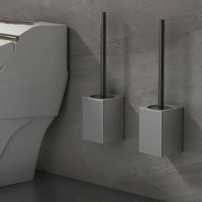 black Toilet Brush Holder Wall Mounted Bathroom Cleaning Bru