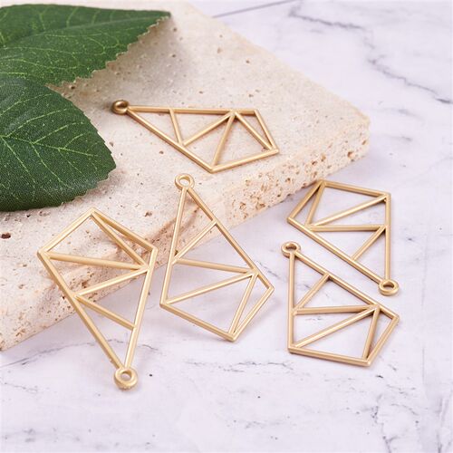 5Pcs 2023 New Hollow Frame Open Back Bezel Geometric Pendant