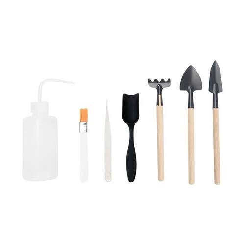 7pcs/set Mini Gardening Tools Wood Handle Stainless Steel跨