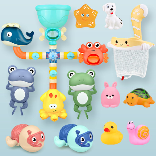 Bath Toys Baby Water Game Faucet Shower Rubber Duck Waterwhe