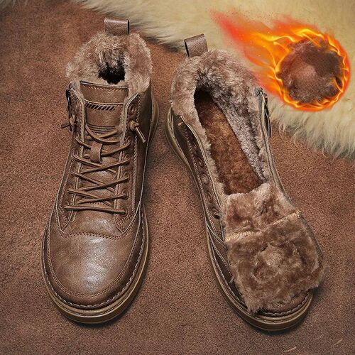 Leather Boots Men Spring High Casual Shoes for Men rend Zipp