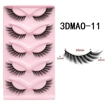 Cat eye Eyelashes 3D Natural False Lashes Fluffy Soft Cross