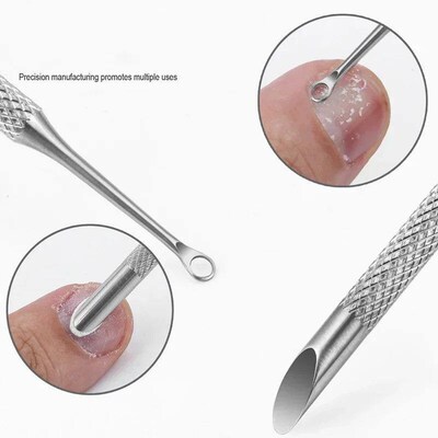 Nail Double-ended Use Circle Beveled Head Cuticle Pusher Rem