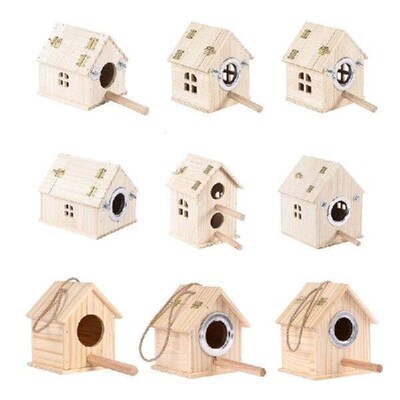 270F Parrot Wood Breeding Box Hangs on Cage Outside Inside
