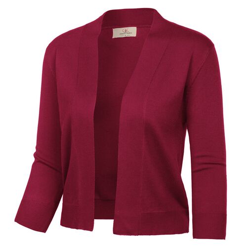 Women 3/4 Sleeve Coat fall autumn Opening Front Cropped