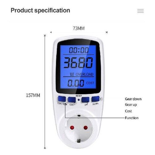 Digital LCD Power Meter Wattmeter 220V 110V AC  Backlight