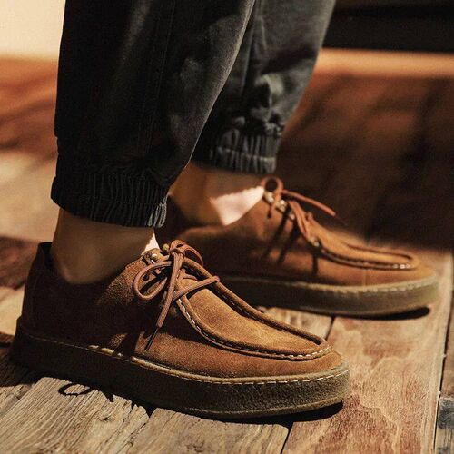 Fashion Mens Classic Retro Casual Shoes Lace-up Cow Suede G
