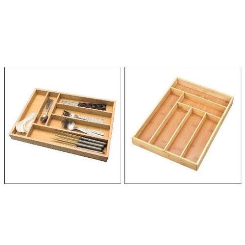 Bamboo Utensil Drawer Organizer Expandable for Cutlery