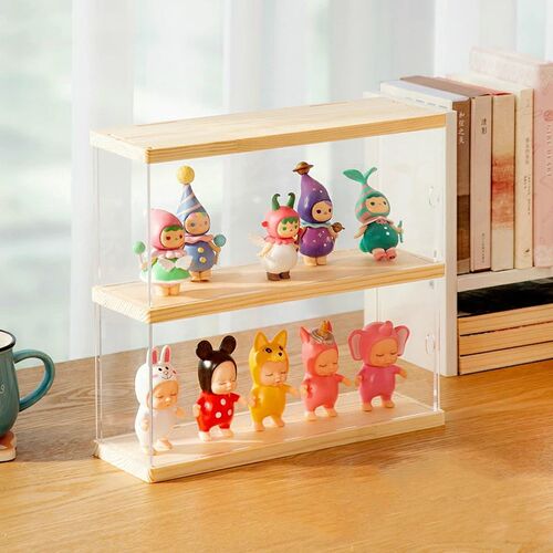 2-4 Tier Riser Display Stand Case Led Light Clear Acrylic Sh