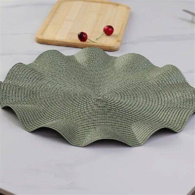 Mats Lotus Leaf Edge Creative Design Thickened Woven PP