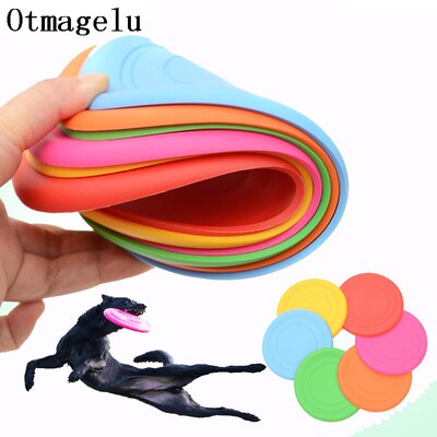 1pcs Funny Silicone Flying Saucer Dog Cat Toy Dog Game Flyin