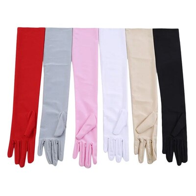 Fashion Long Gloves Satin Opera Evening Party Prom Costume G