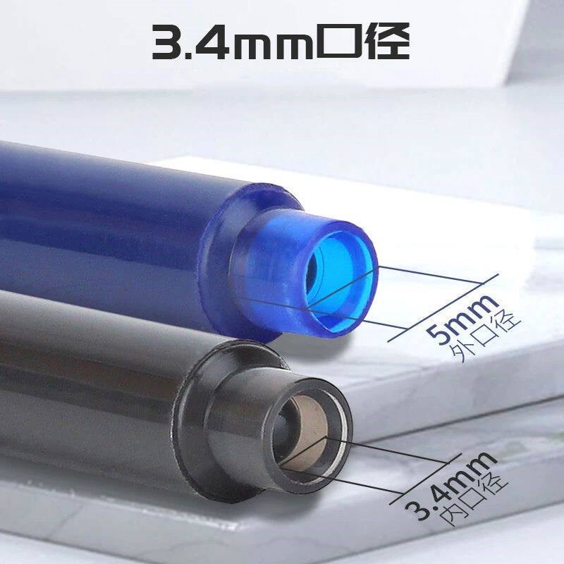 High Quality 10pcs 3.4mm Erasable Black Blue Fountain Pen In - 实物图