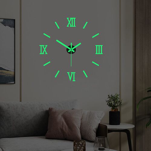 3D Luminous Wall Clock Frameless Digital Wall Clocks DIY Acr