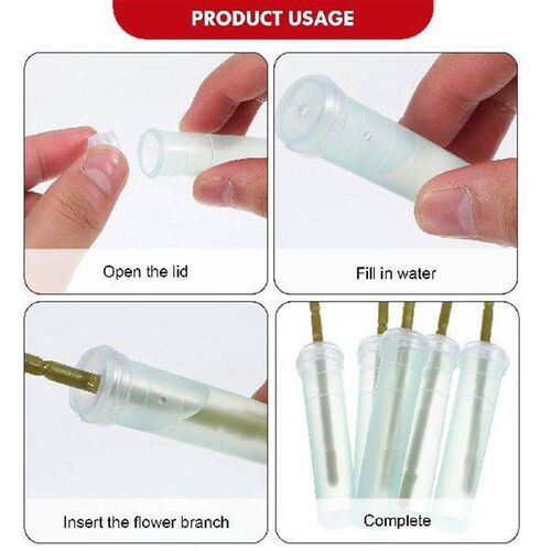 100Pcs Flower Tubes Plastic Reusable Flowers Test Tubes
