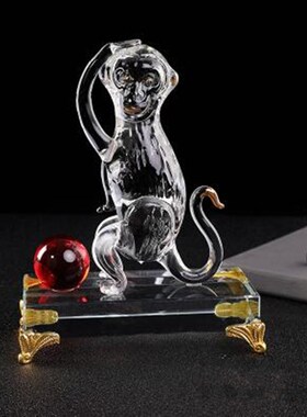 生肖水晶十二生肖桌面摆件装饰属鼠牛虎兔龙蛇马羊猴鸡狗猪者