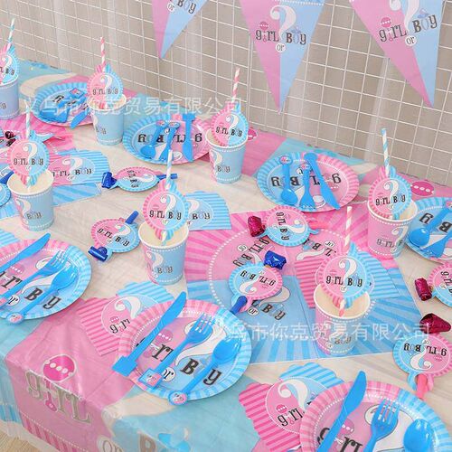 Childrens boys and girls gender reveal birthday party p
