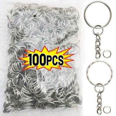 Metal Blank Keyring Keychain Split Rings Keyfob Key Rings Lo