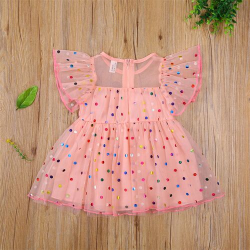 Citgeett Summer Infant Baby Girls Short Sleeves Mesh Dress C
