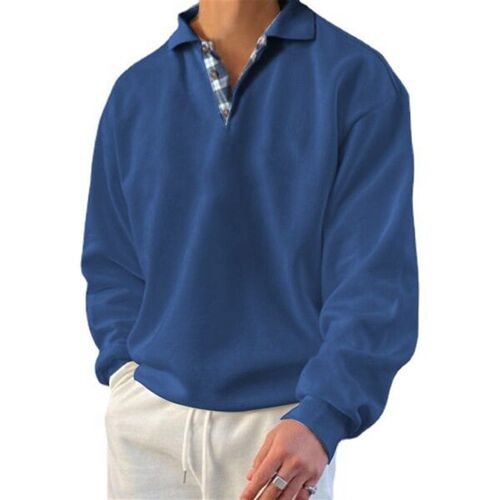2025 Independent Station Long Sleeve V-neck Mens Lapel Loos