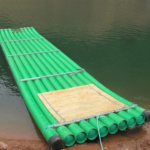 pvc管塑料管小型竹筏水管水上钓鱼渔用下网竹排船竹筏竹排发动机