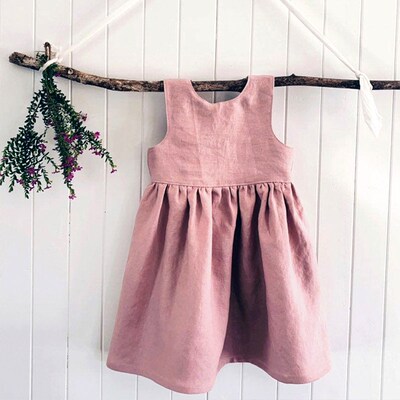 Girls Dress 2023 Summer New Back Split Deep V-Neck Sleevele