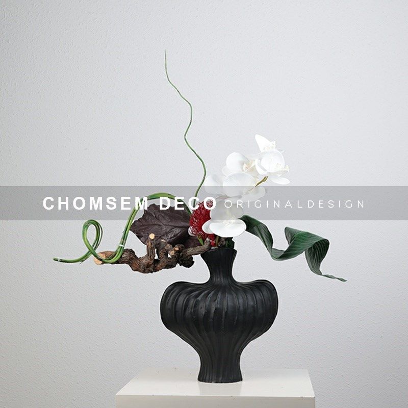 样板间玄关抽象艺术花器客厅插花售楼处民宿桌面黑色花瓶摆件软装,家居饰品,花瓶,淘宝优惠券,粉丝福利购,淘宝优惠卷