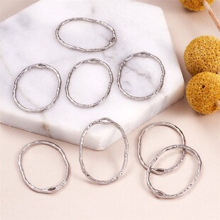 10pcs Alloy Open Back Bezel Pendants Rectangle Oval Round Fr