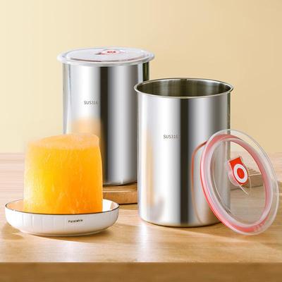 绵绵冰砖专用桶加厚不锈钢刨冰机雪粉桶商用摆摊保冷冰柱圆形模具