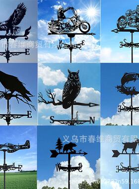 跨境户外风向标铁艺金属工艺品花园装饰庭院摆件风向标铁艺剪影