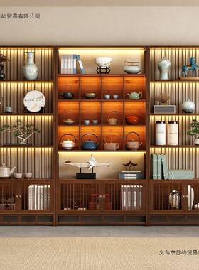 博古中式ONB茶室架茶架茶叶具子摆件置物架酒水架展示柜