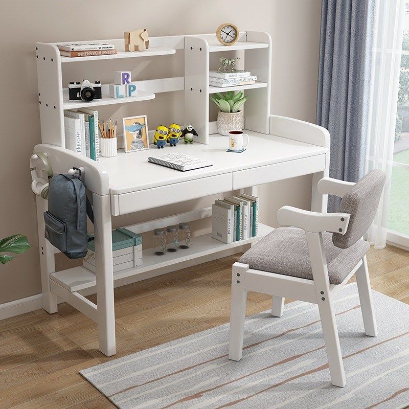 可升降实木书桌书架一体儿童写字桌学生学习桌家用电脑办公桌,住宅家具,书桌,淘宝优惠券,粉丝福利购,淘宝优惠卷
