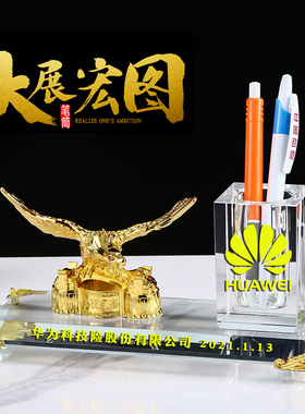 公司商务办公员工嘉奖礼品创意水晶船桌面摆件送领导客户diy定制