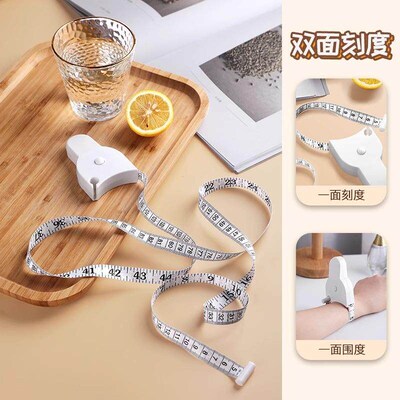 Flexible measuring tape for three measurements: waist, arm,