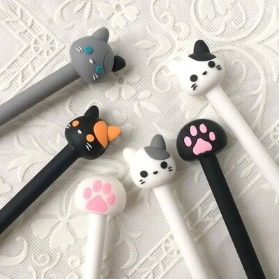 10Pcs/lot Creative Cartoon Cat Claw Neutral Pen Black Studen