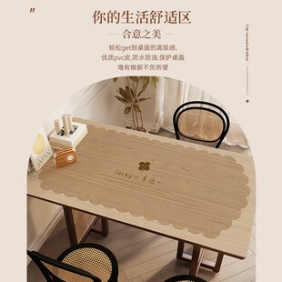 仿实木纹桌垫防水防油免洗原木色皮革餐桌布高级感茶几桌面保护垫
