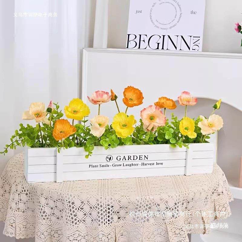 厂家直销栏花假花摆件客设厅装饰阳台花束绿植盆栽栅装asdw其他饰