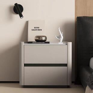 2025新款简约轻奢现代高级家用卧室实木床头柜床边收纳储物柜整装