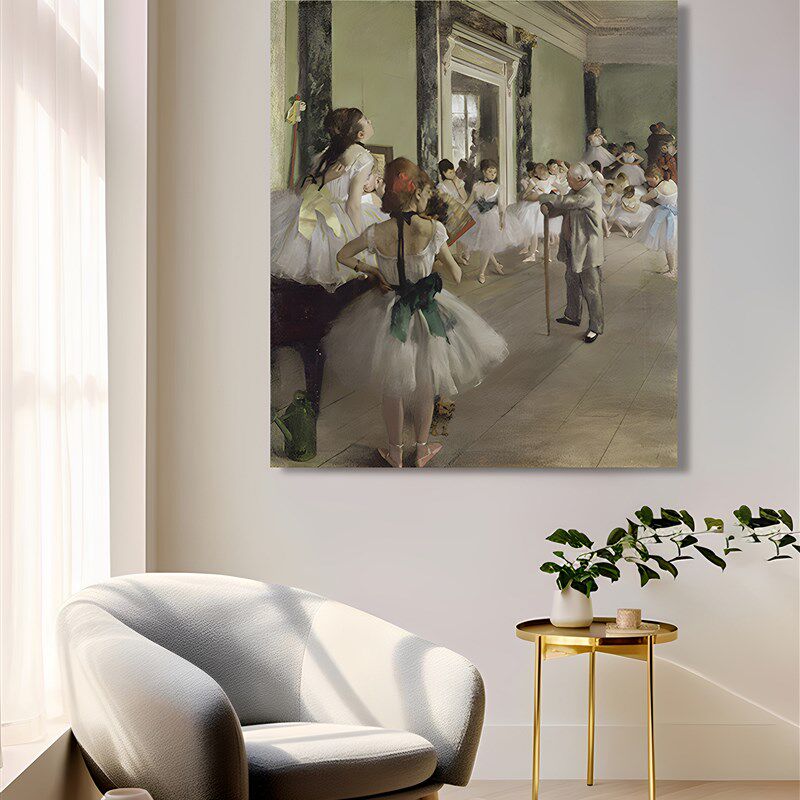 德加舞蹈课挂画油画客厅装饰画仪表箱入口餐厅壁画
