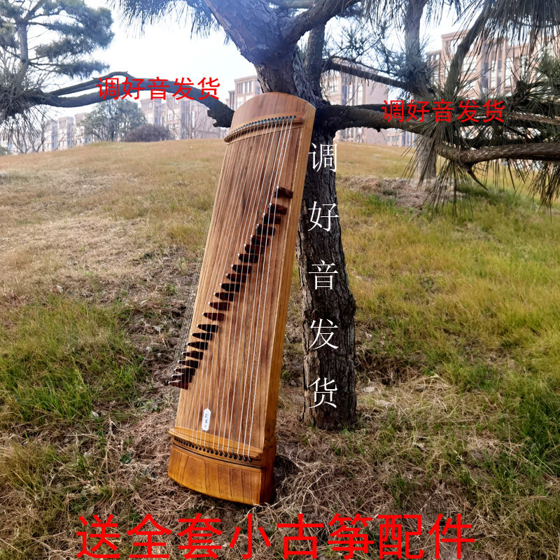 汉宫便携式小古筝21弦迷小型素面儿童初学者入门高端实木一米古筝
