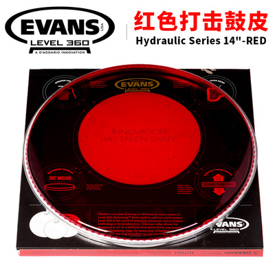 美产达达里奥EVANS 14英寸打击鼓皮透明红双层军鼓嗵通鼓皮TT14HR